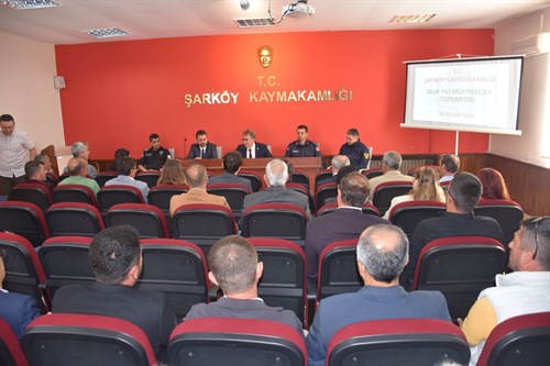Kaymakamımız Sayın Dr. Ahmet Naci HELVACI Başkanlığında Muhtarlar Toplantısı Yapıldı
